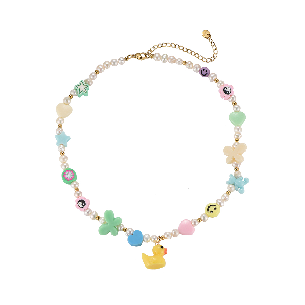 Yellow Duck Pearl Necklace