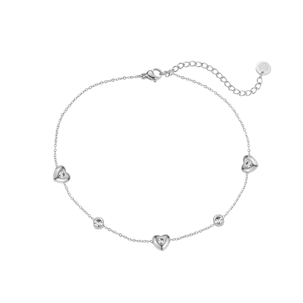 Hearts Enlightened Stainless Steel Anklet