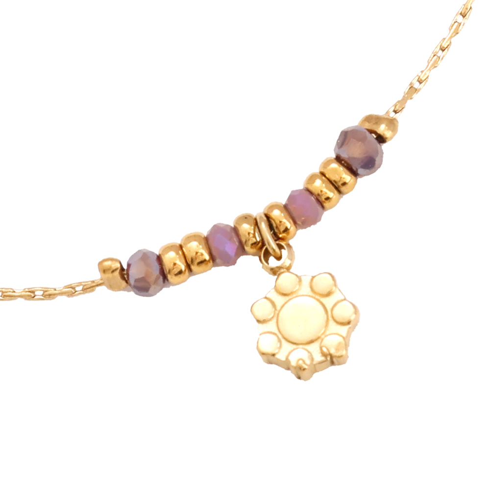 17cm Kitty Footprint And Nature Stone With Golden Simple Thin Chain Edelstahl Armkette     