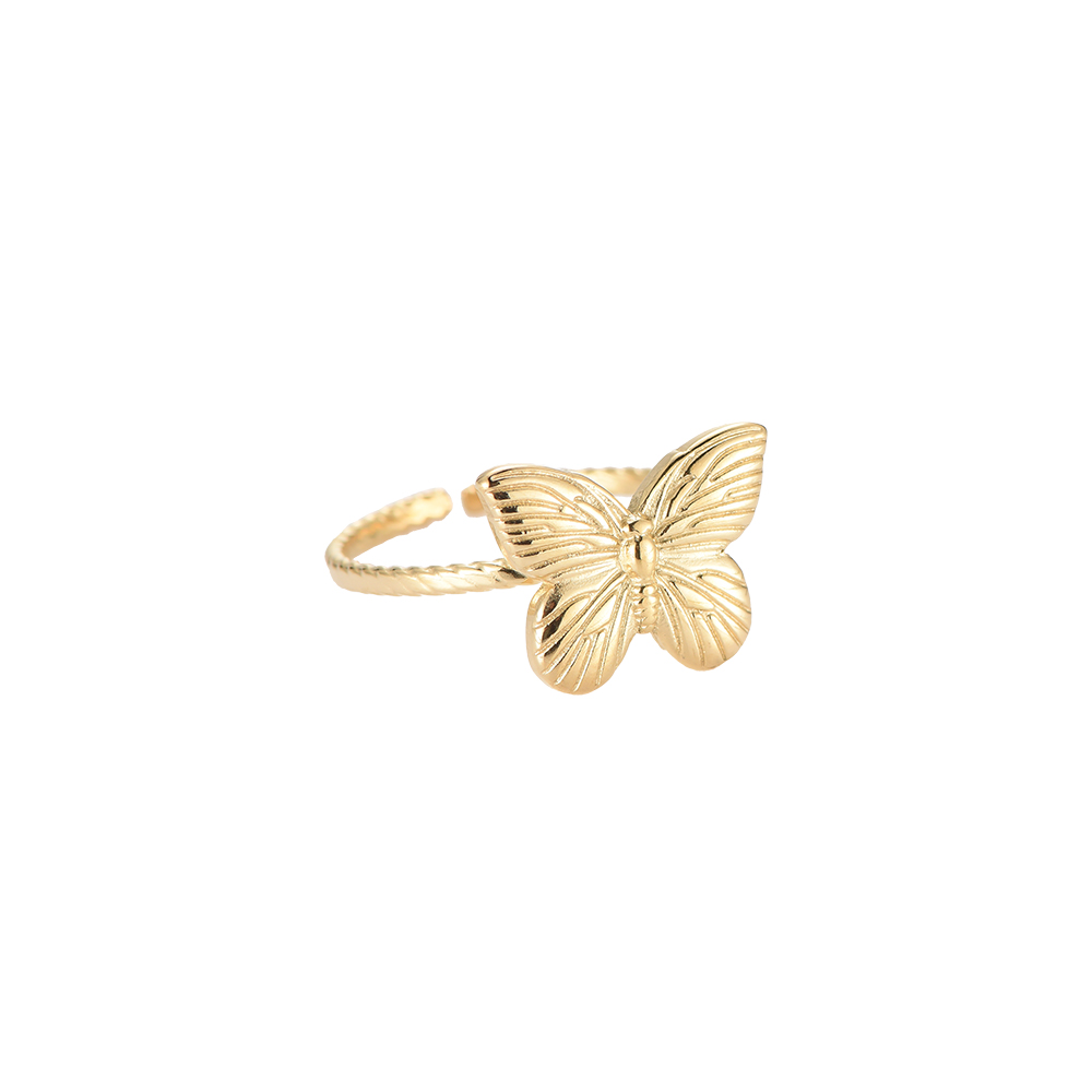 Big Butterfly Edelstahl Ring