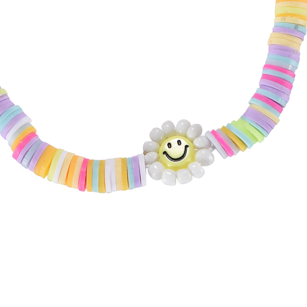 Smiley Flower Beads Elastic Bracelet
