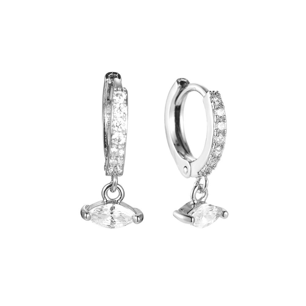 Stained Lens Diamonds Gold-plated Earrings