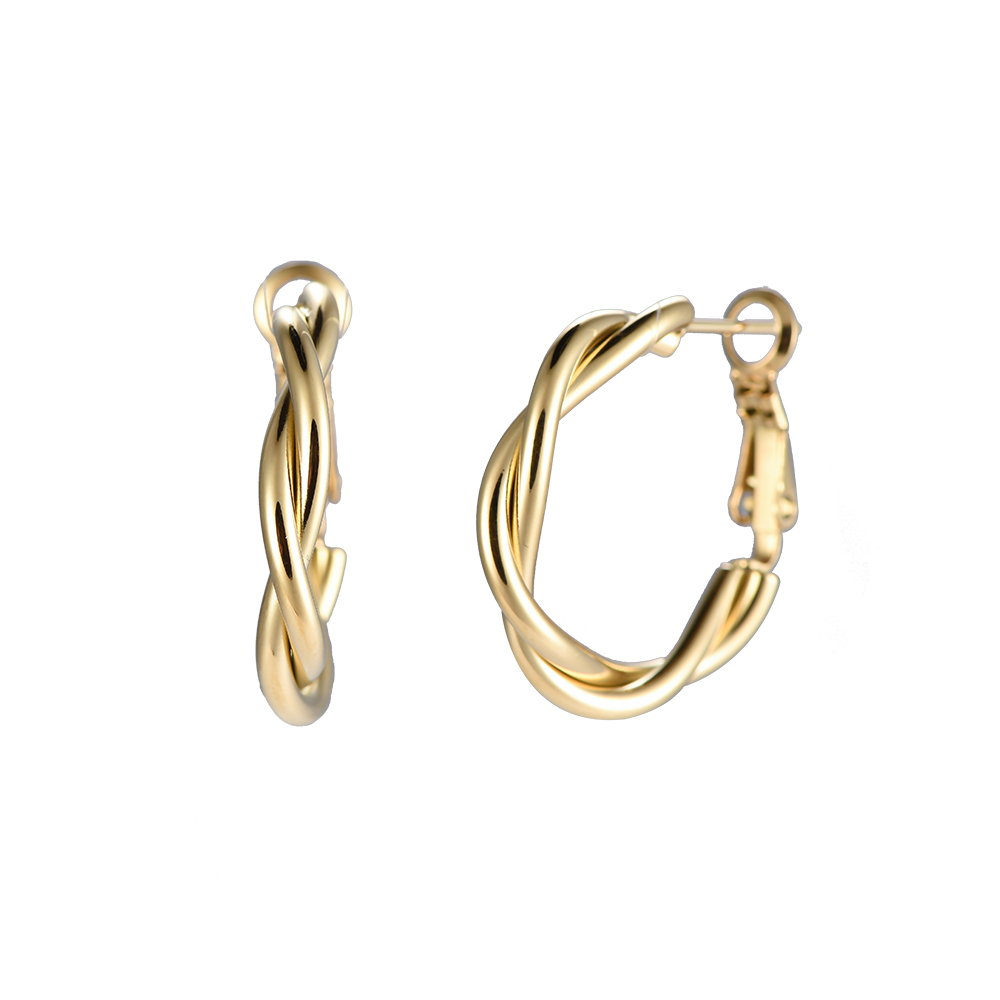 Dagmar Twist Stainless Steel Gold Plated Earring