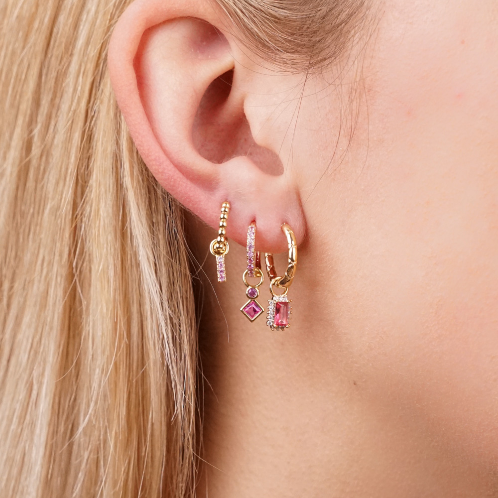 Lesly Colorful Diamonds Plated Earrings
