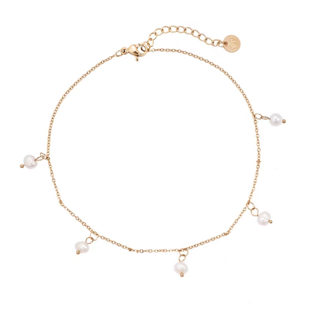 5 Pearl Stainless Steel Anklet