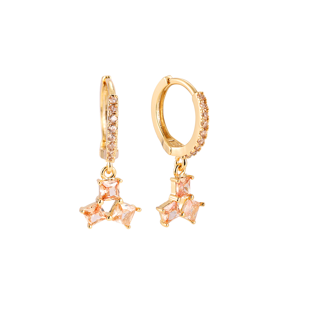 Cubic Trio Unity Gold-plated Earrings
