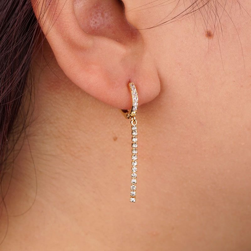 Diamond Slither Hoop Gold-plated Earrings