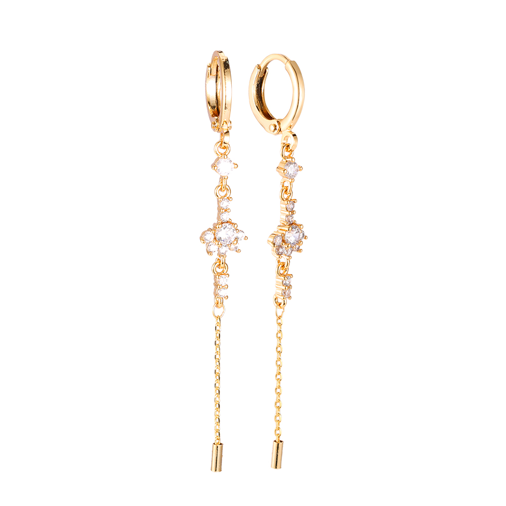 Hängende Glänze Gold-plated Earrings