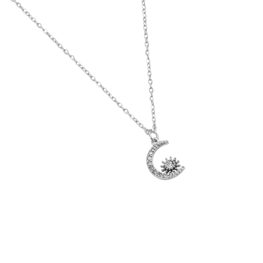 Star in Moon's Arm Stainless Steel Necklace