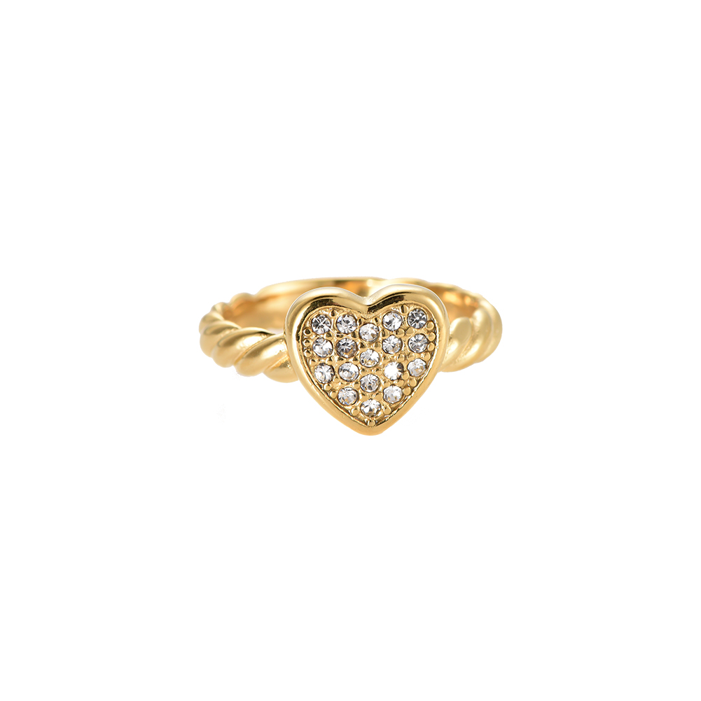 Dazzling Heart Edelstahl Ring 