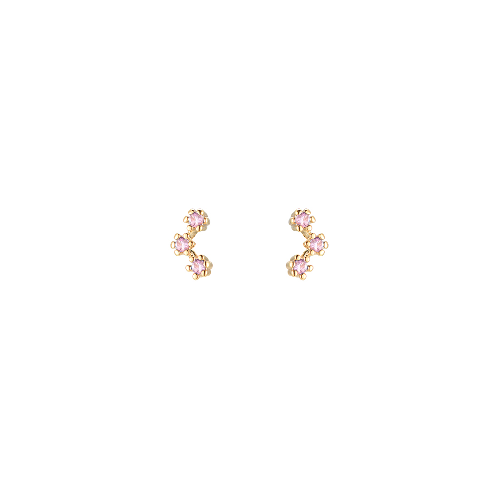 Lenni Equal Size Diamonds Plated Earrings