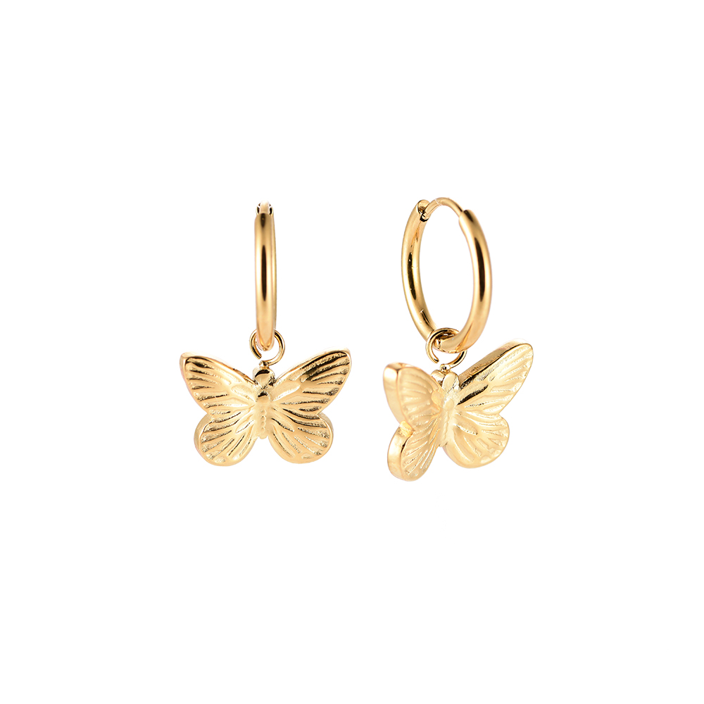  Big Butterfly Glitter Stainless Steel Earrings