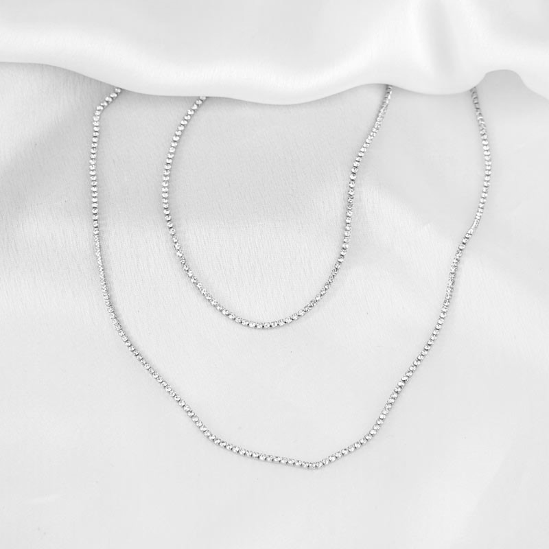 Particle Glimmer Chain 71 cm Stainless Steel Necklace