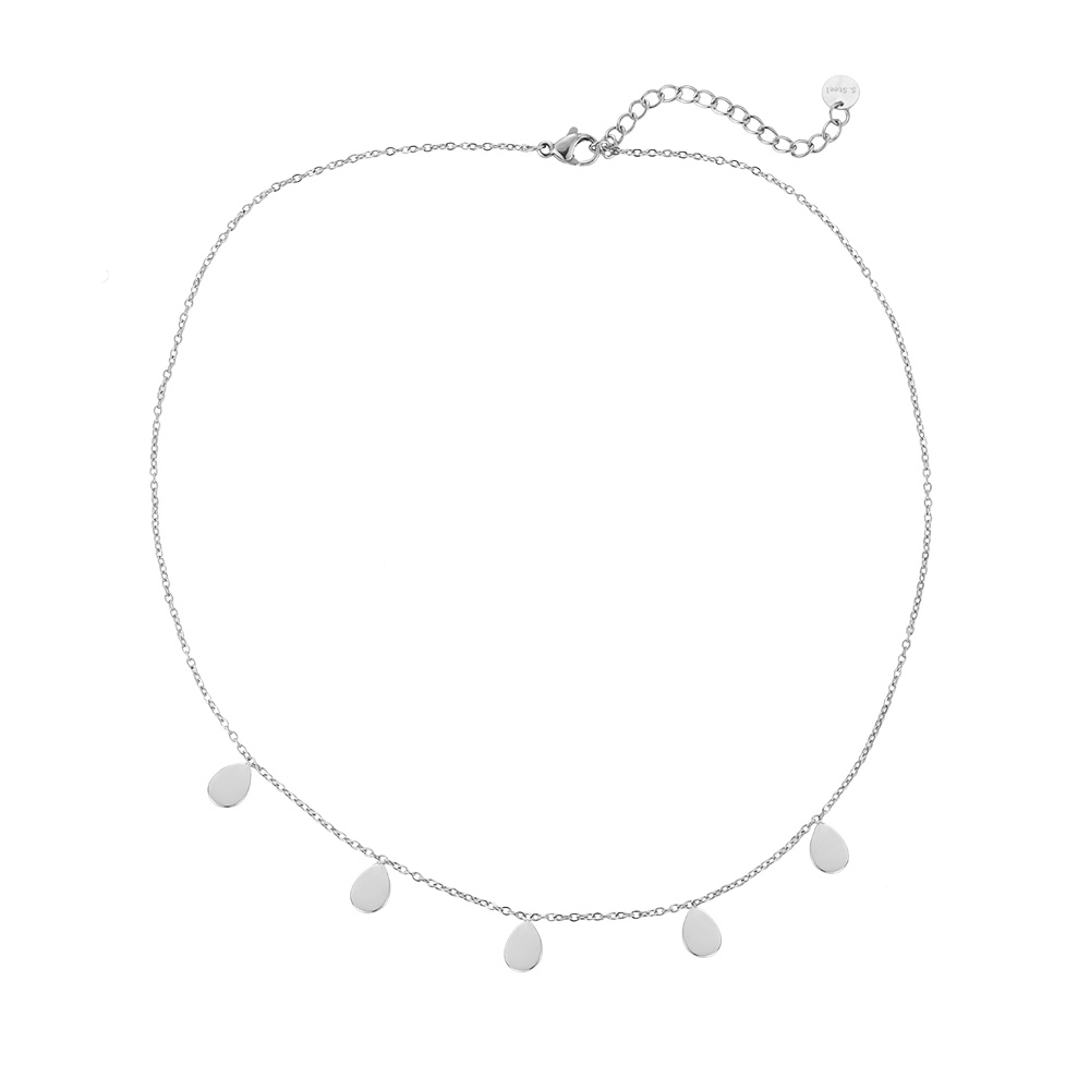 Egg Shaped Plates Stainless Steel Necklace