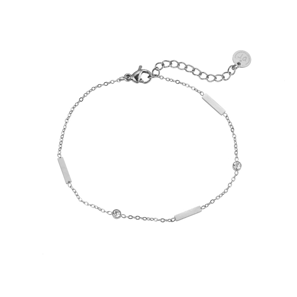 Simplicity Little Diamonds Stainless Steel Bracelet