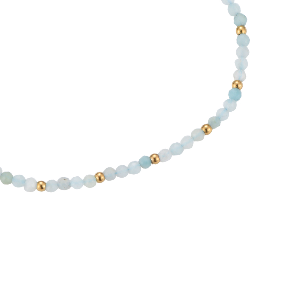 Amazonite Semi-Precious Gemstone Stainless Steel Bracelet