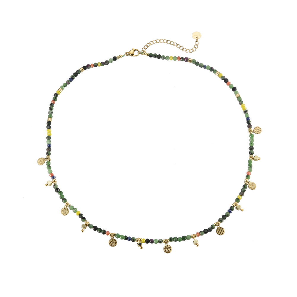 Tuna Stones & Golden Plates Necklace