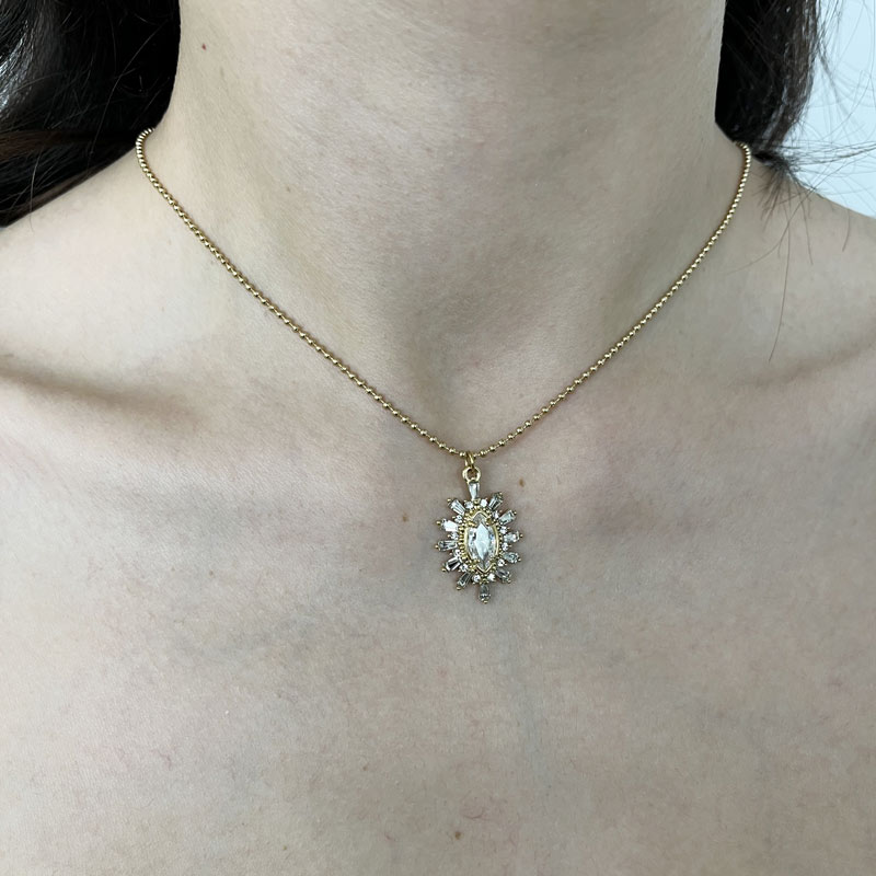 Occular Sun Diamonds Edelstahl Halskette