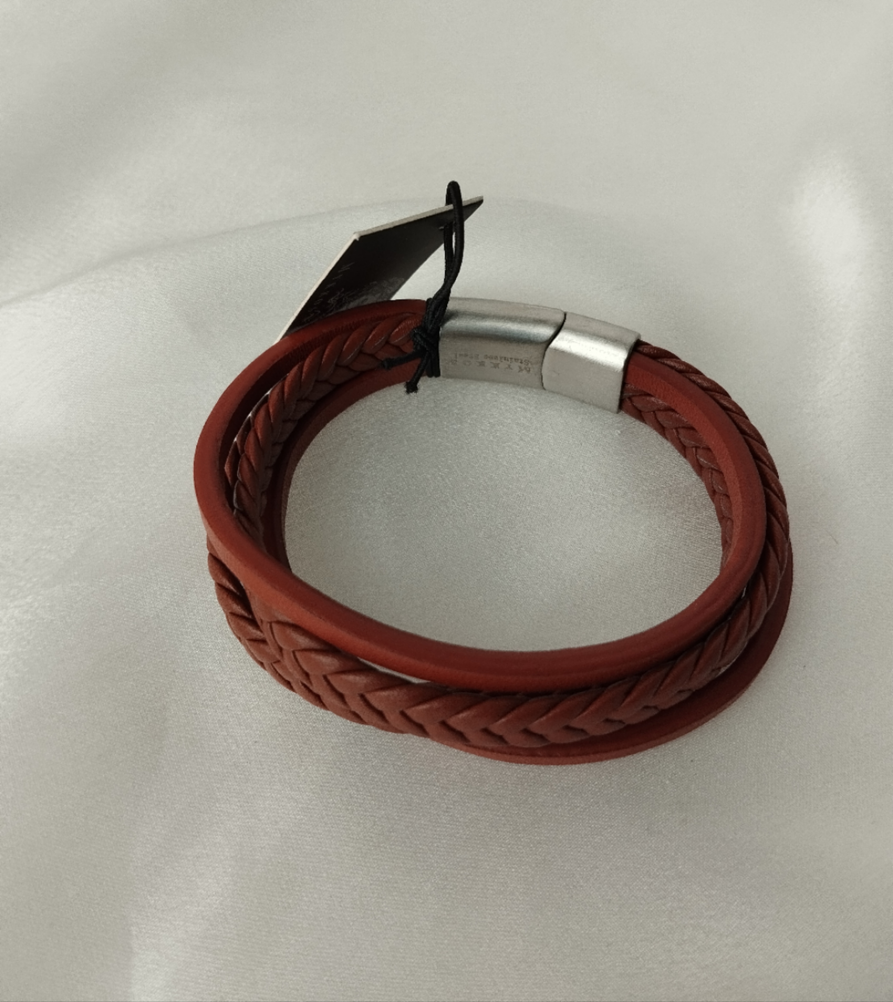 Marc Multi-Layered Edelstahl Leder Armband 