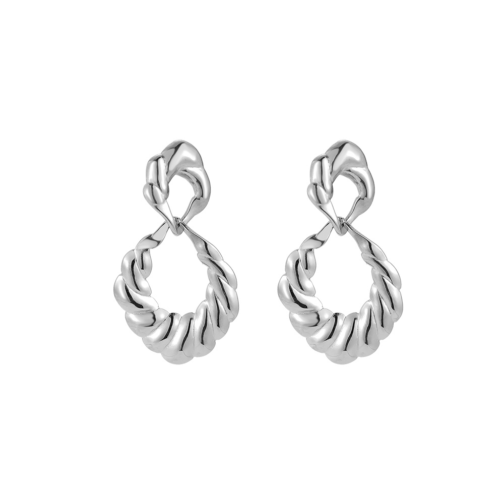 Buttery Croissant Whirl Stainless Steel Earrings