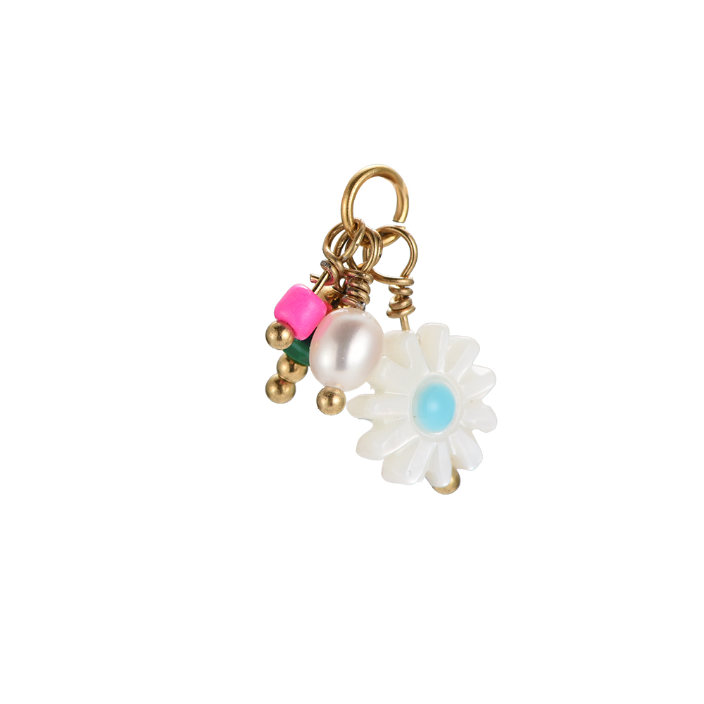 White Flower & Beads Charm