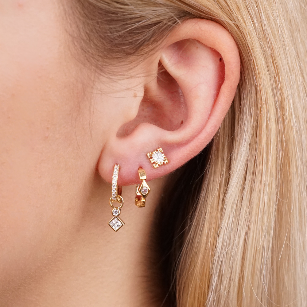 Constantia Round Diamond Plated Earrings