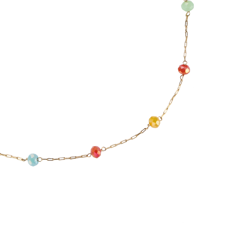 Glittering Colorful Beads Edelstahl Fußkette