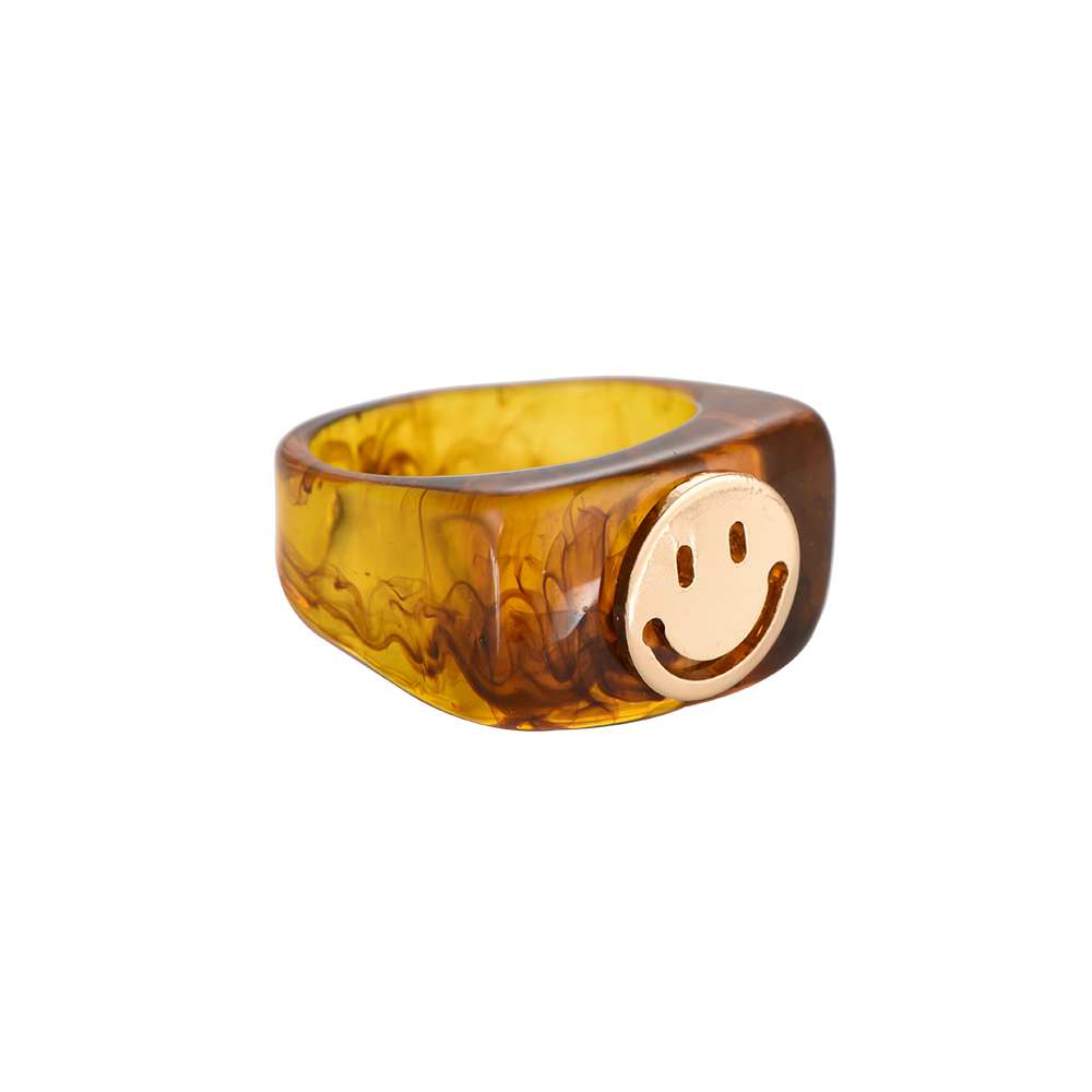 Golden Smiley No.1 Resin Ring