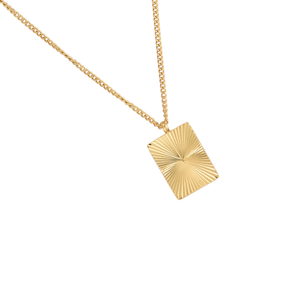 Dazzling Square Plate Stainless Steel Necklace