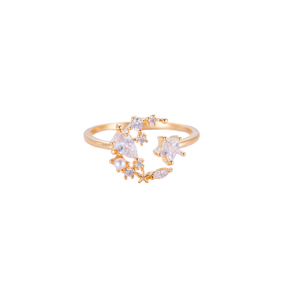 Diamond Moon Vergoldeter Ring