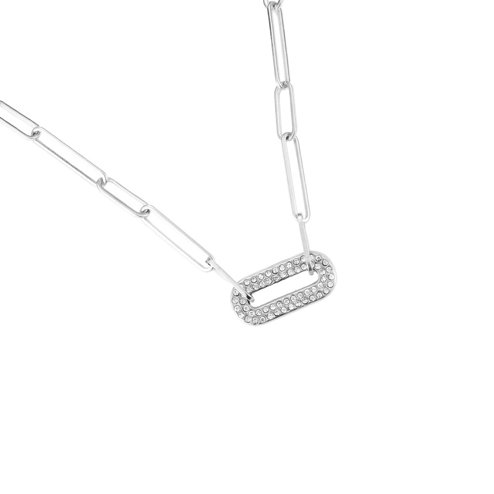 1 Chain Diamonds Stainless Steel Necklace