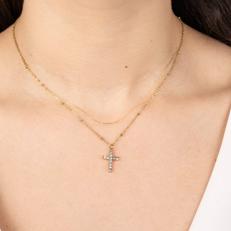 Luminous Cross Stainless Steel Necklace