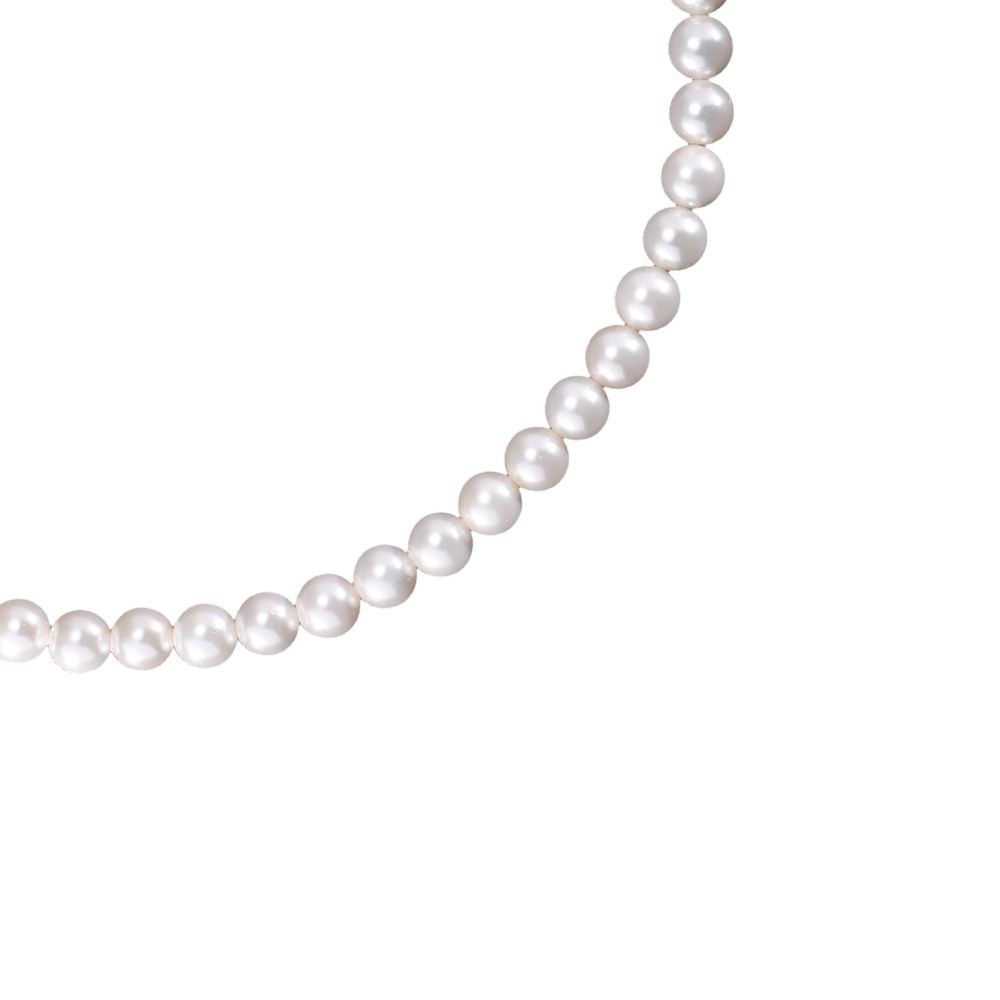 8 mm Round Pearl Stainless Steel Necklace