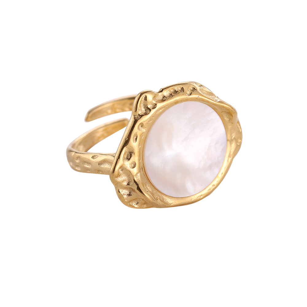 Pearly Moon Well Edelstahl Ring