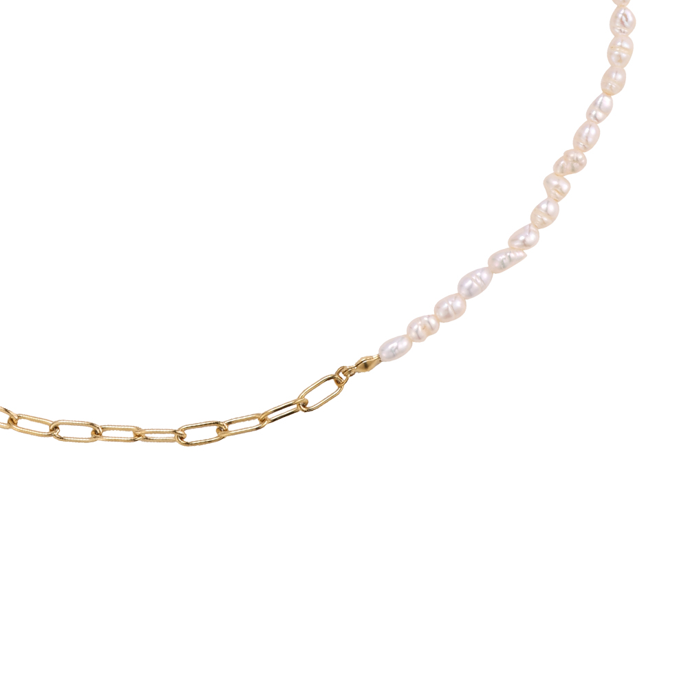 Perlen Halb Stainless Steel Necklace