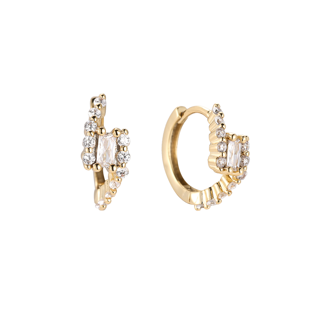 Fiery Diamond Vortex Gold-plated Earrings