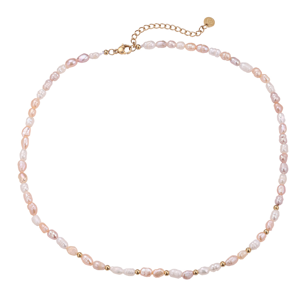 Rosy Pearl Dream Stainless Steel Necklace