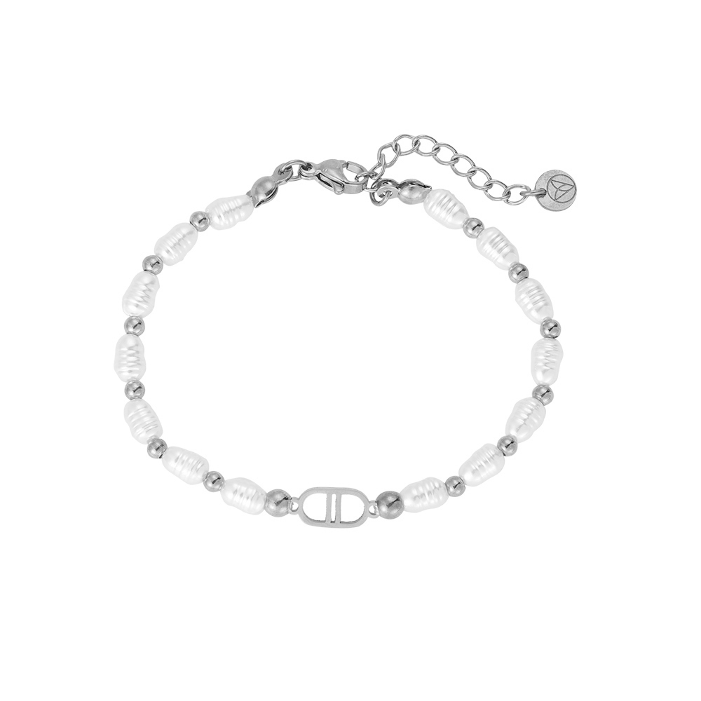 Small Nose Pearl Stainless Steel Bracelet