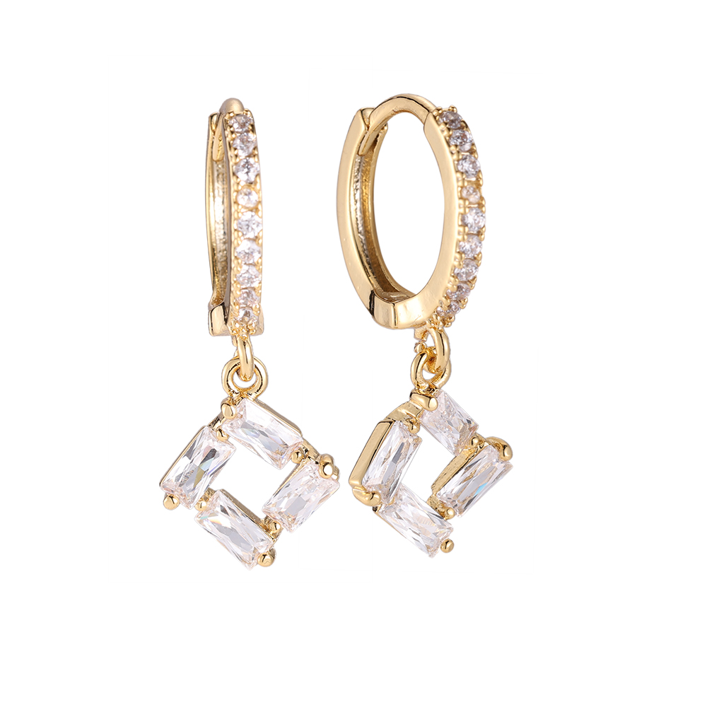 Cubic Duality Vortex Gold-plated Earrings