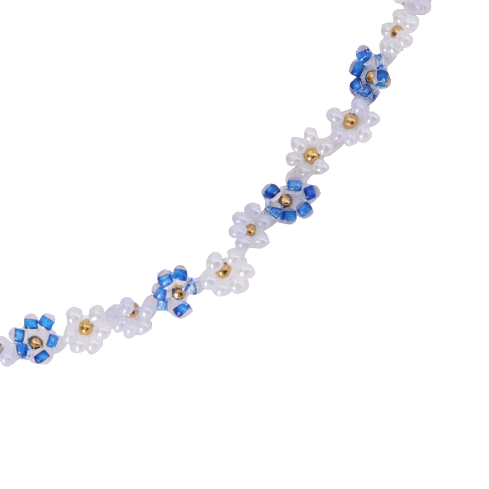 39cm Only Varitious Color Beads Flowers Summer Edelstahl Halskette