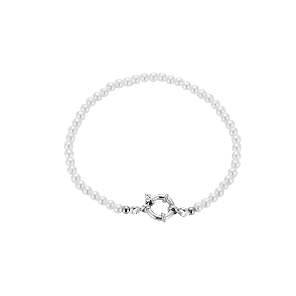 Line of Mini Pearls Edelstahl Armband