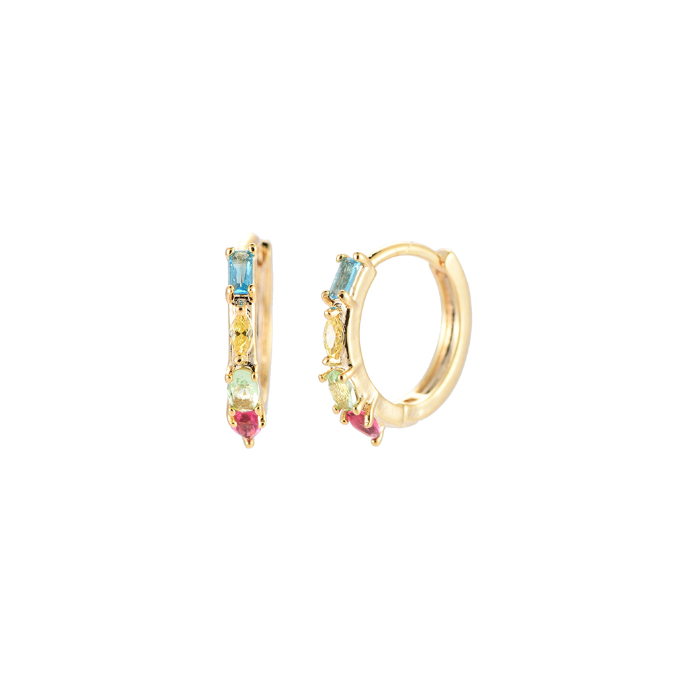 Olivia Colorful Diamonds Plated Earrings