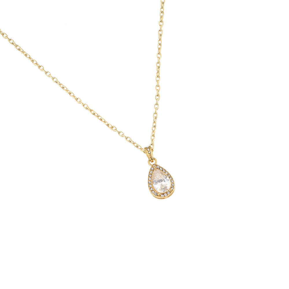 Giant Tear Diamonds Stainless Steel Necklace