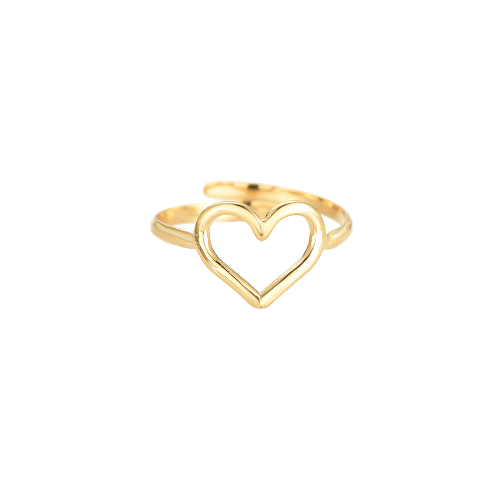 Pure & Noble Heart Stainless Steel Rings