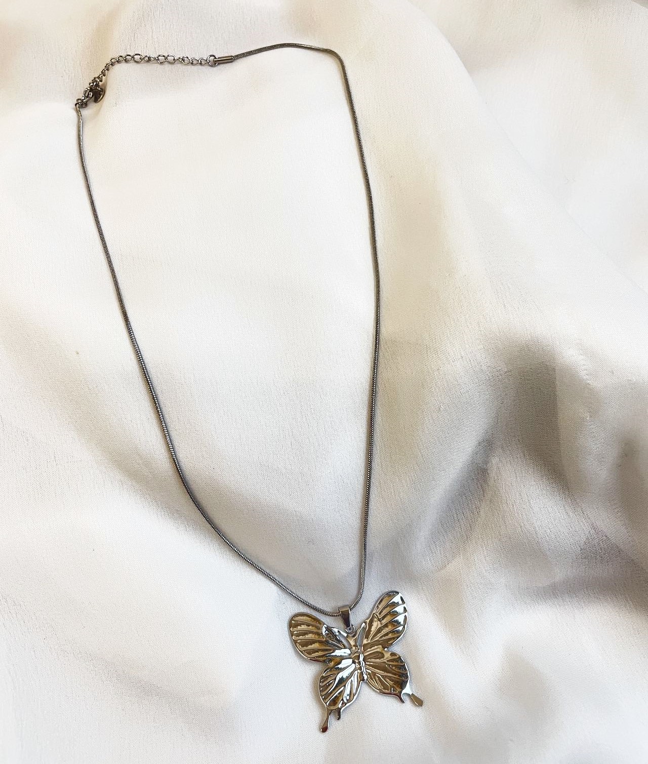 Big Butterfly Edelstahl Halskette