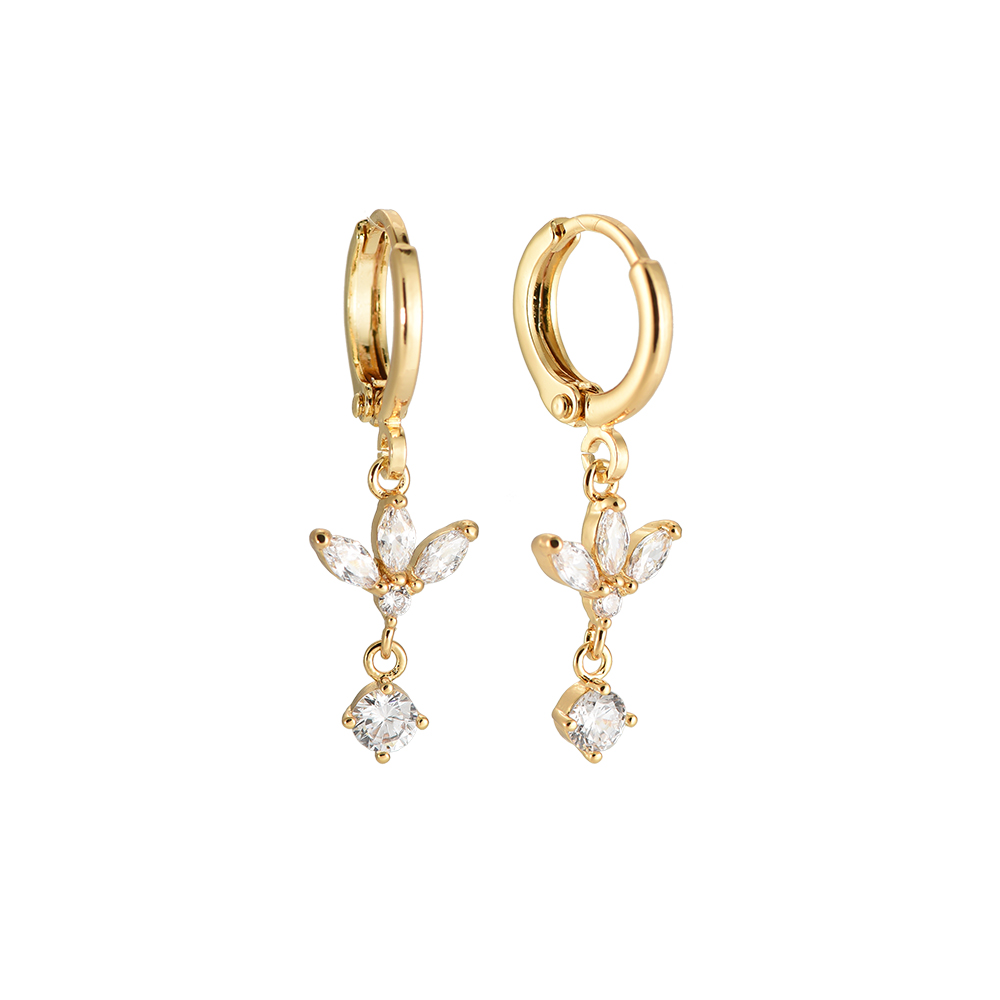 Flora Blossom Diamond Gold-plated Earrings