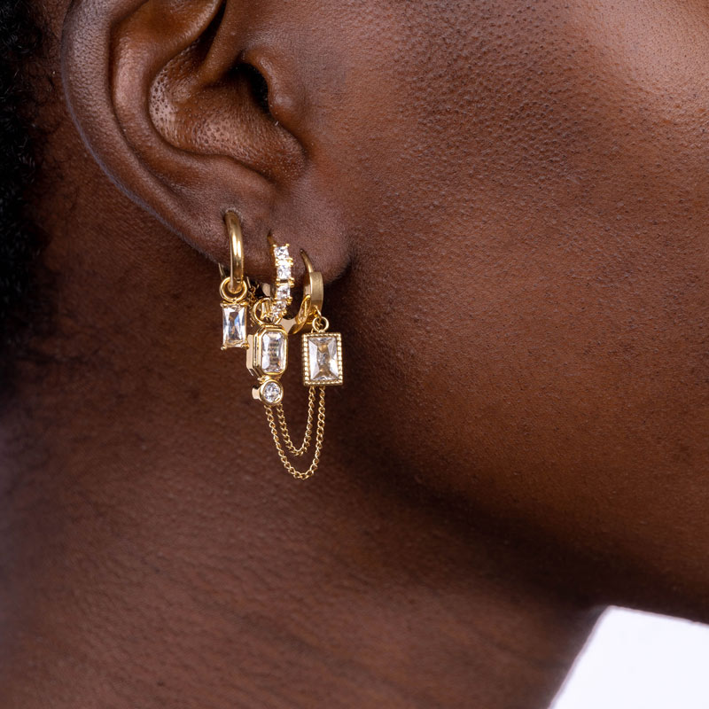 Aischa Cube Plated Earrings