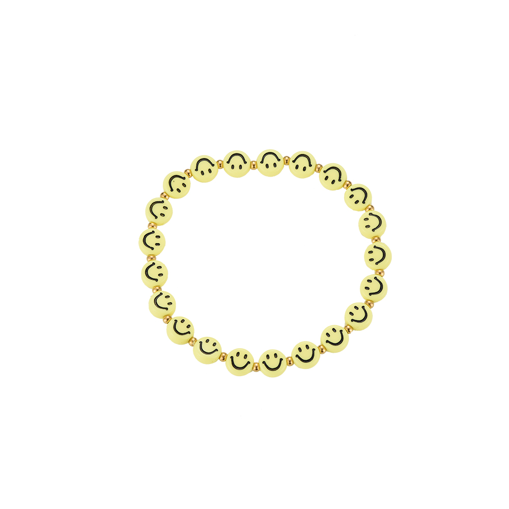 Full Yellow Smiley Stainless Steel Bracelet
