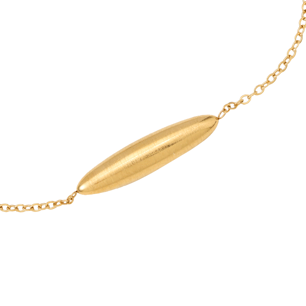  17cm Gold Matte Tube Simple Chain Edelstahl Armkette   