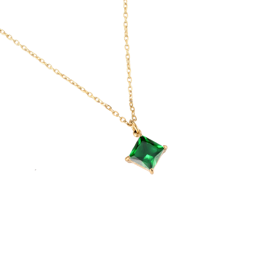 Sydie Square Cube Stainless Steel Necklace